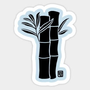 Black Bamboo Woodblock Sticker